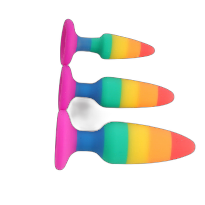 Rainbow Silicone Butt Plug