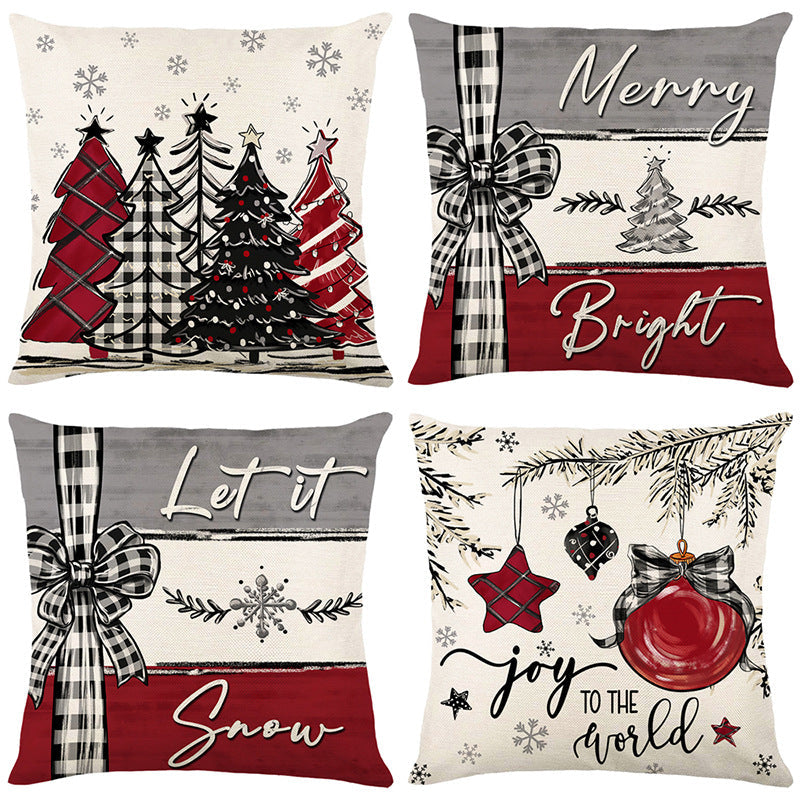 Christmas Cushion Cover Pillowcase Merry Christmas Decor For Home Xmas Ornament Happy NewYear Gift
