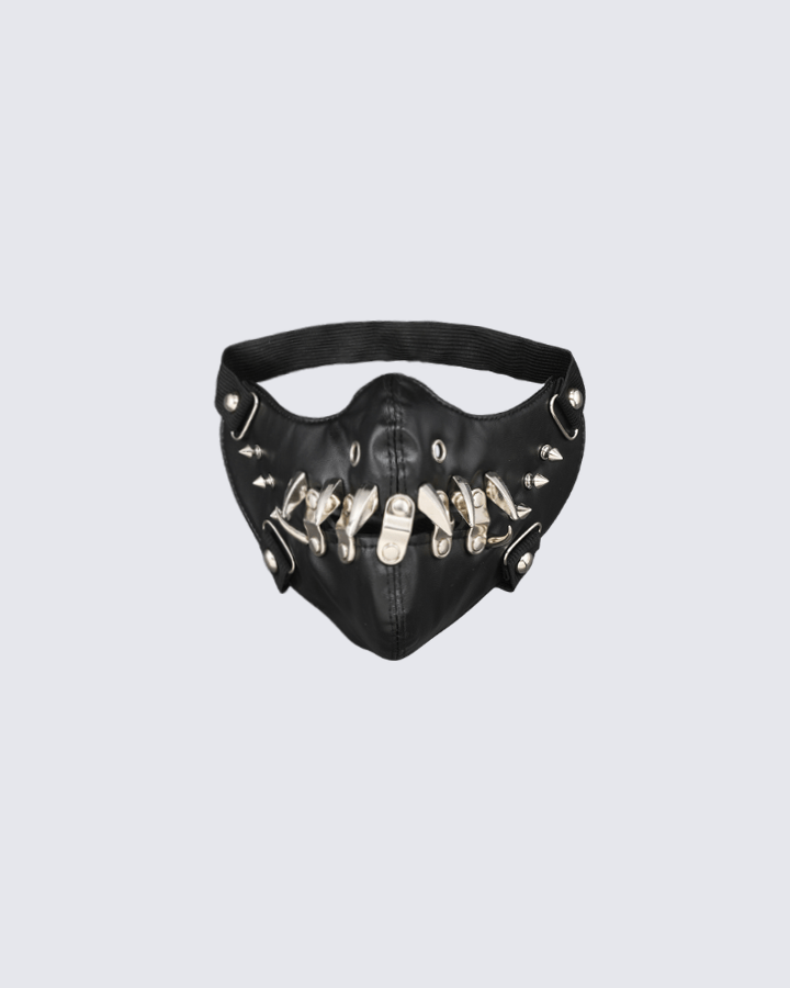 Punk Metal Rivet Leather Face Mask