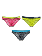 3 Pack Men's Low-Waist Sexy Big Mesh Breathable Transparent Sports Briefs