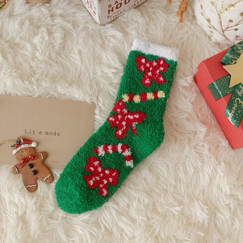 Christmas Gift Stockings New Year Stockings Women's Coral Fleece