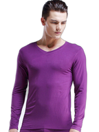 Mens Ultra Soft Low Cut V-Neck Thermal Shirt