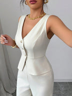 The Power Set – Women’s Sleeveless Vest & High Waist Trousers Co-ord