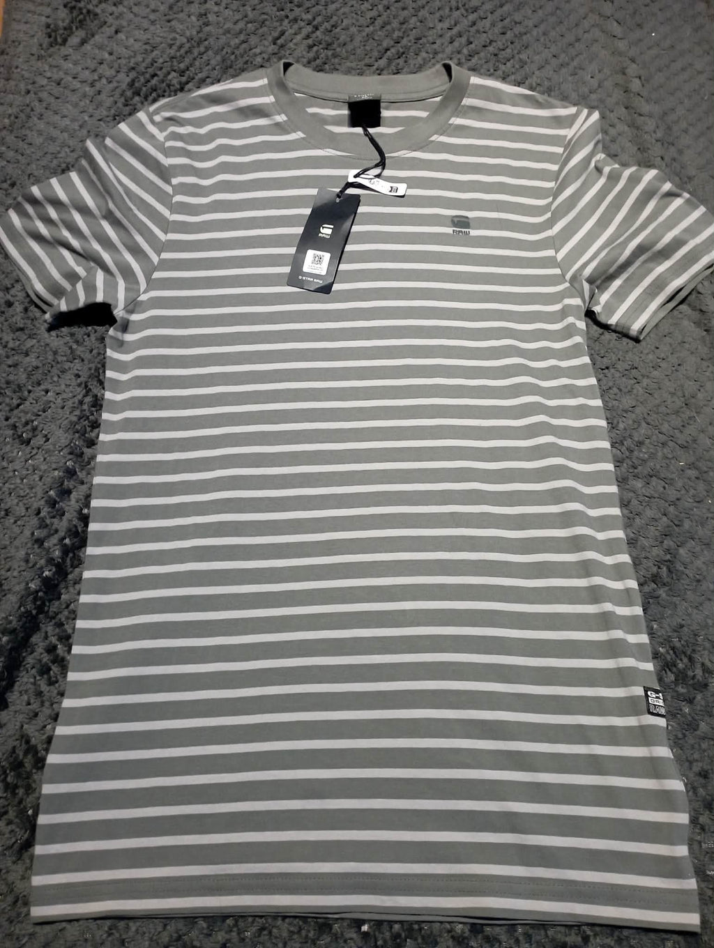 NEW with tag - G-star raw Stripe Slim MENS top GREY STRIPPED