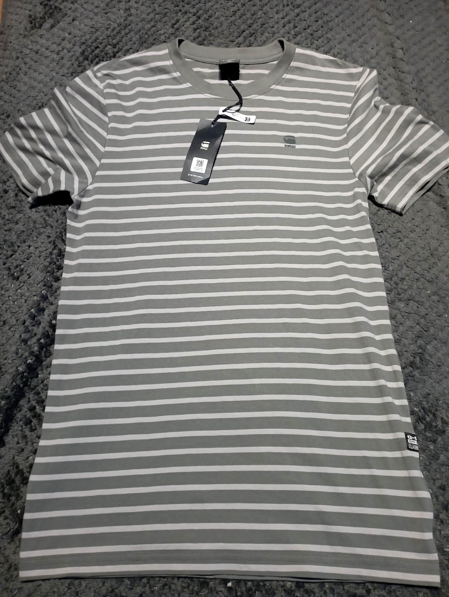 NEW with tag - G-star raw Stripe Slim MENS top GREY STRIPPED