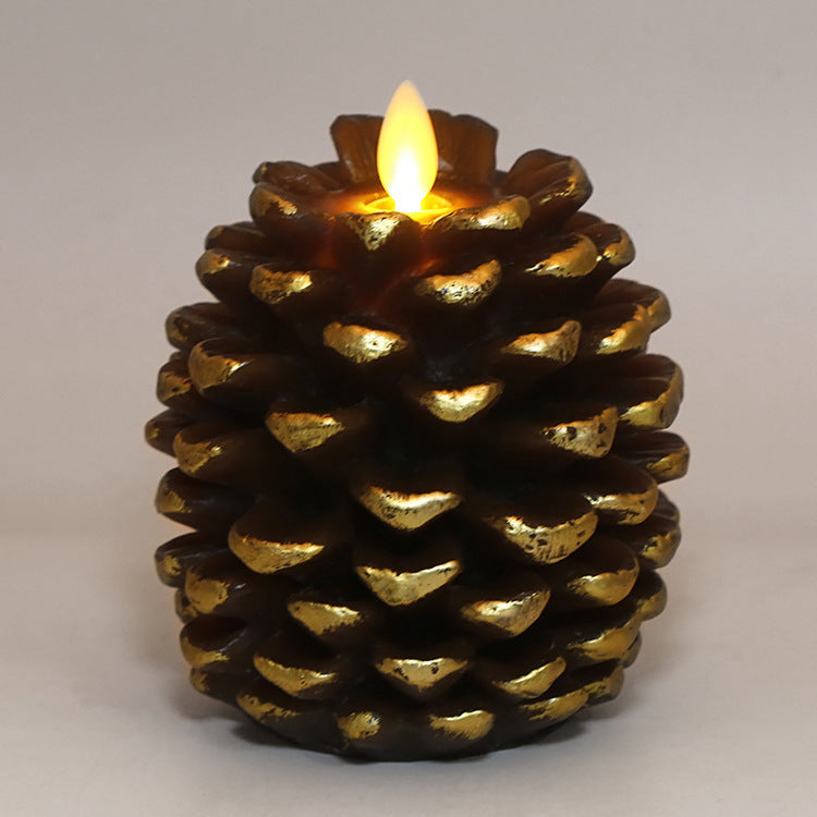 Christmas Pinecone Decoration Paraffin Real Wax Pinecone Candle Pinecone Pinecone Christmas Living Room Bedroom Light