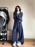 Hooded Cardigan Top Chic Casual Sportswear Set