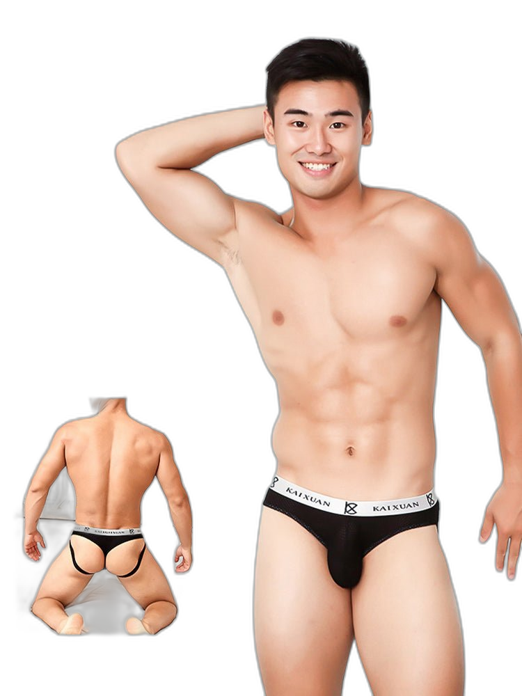 3 Pack Men's Mesh Thong with Stretch & Breathable 3D Support Pouch