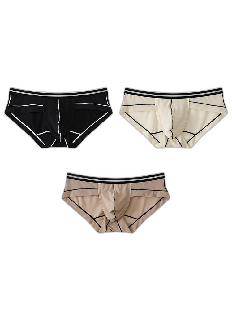 3 Pack Men's Semi-Transparent Comfortable Soft Skin-Friendly Minimalist Briefs