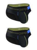 2 Pack Men's Mesh Loose Fit Sport Low-Rise Briefs