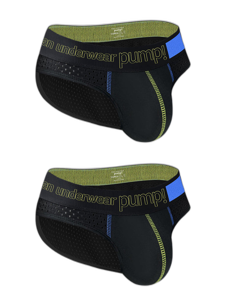 2 Pack Men's Mesh Loose Fit Sport Low-Rise Briefs