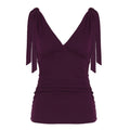 Deep V-neck Strap Pleated Bust Vest Spicy Girl-style Vintage Versatile Figure-hugging Top