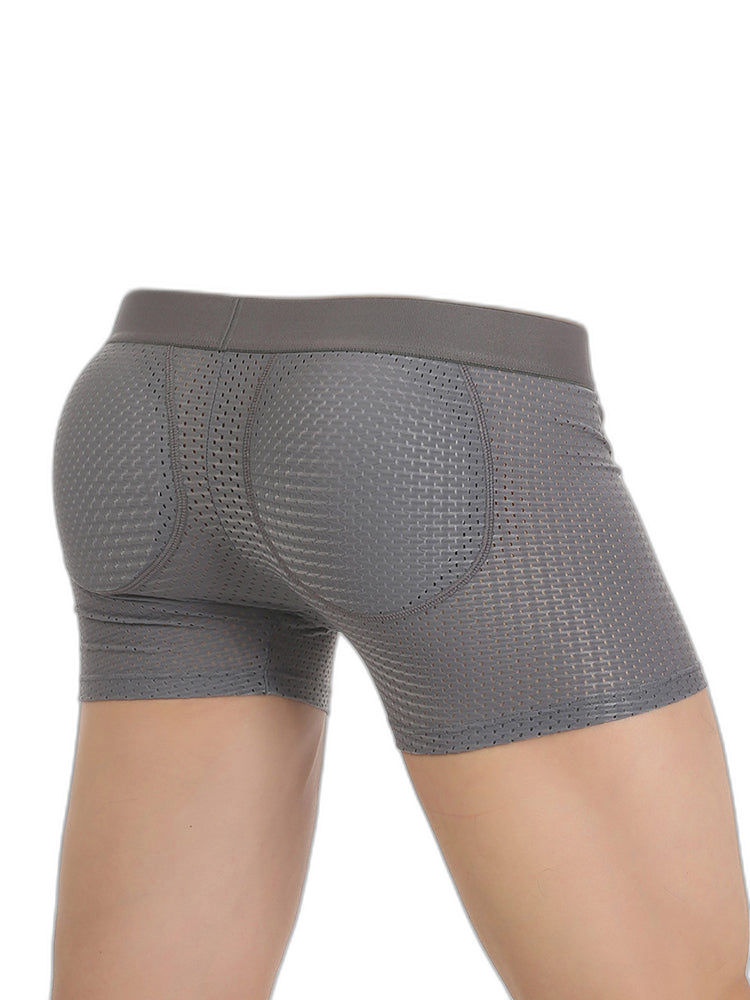 Sponge Cushion Mesh Buttock Boxer Briefs