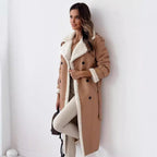 Winter Jacket With Belt Fashion Double Breasted Lapel Windbreaker Women's Long Trench Coat Mid-length Overcoat Clothing