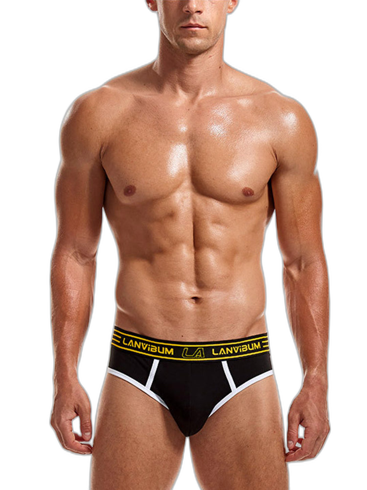 Men’s Spliced Color Pouch Briefs