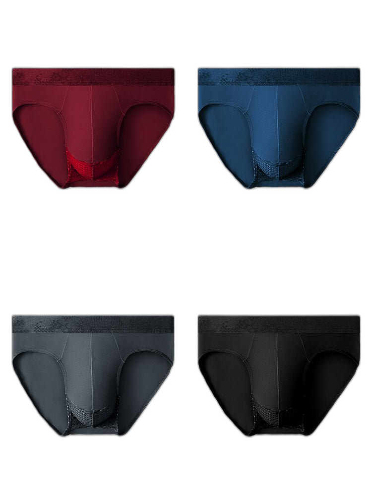 4 Pack Men's Comfortable Thin Pouch Breathable Mesh Briefs