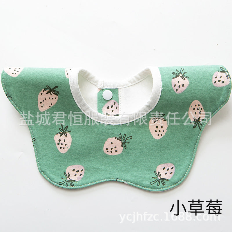 Pure Cotton 360° Rotatable Baby Bib - Petal-Shaped Drool Bib