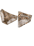 3 Pack ALLMIX Men's 3D Pouch Sexy Leopard Print Ice Silk Briefs