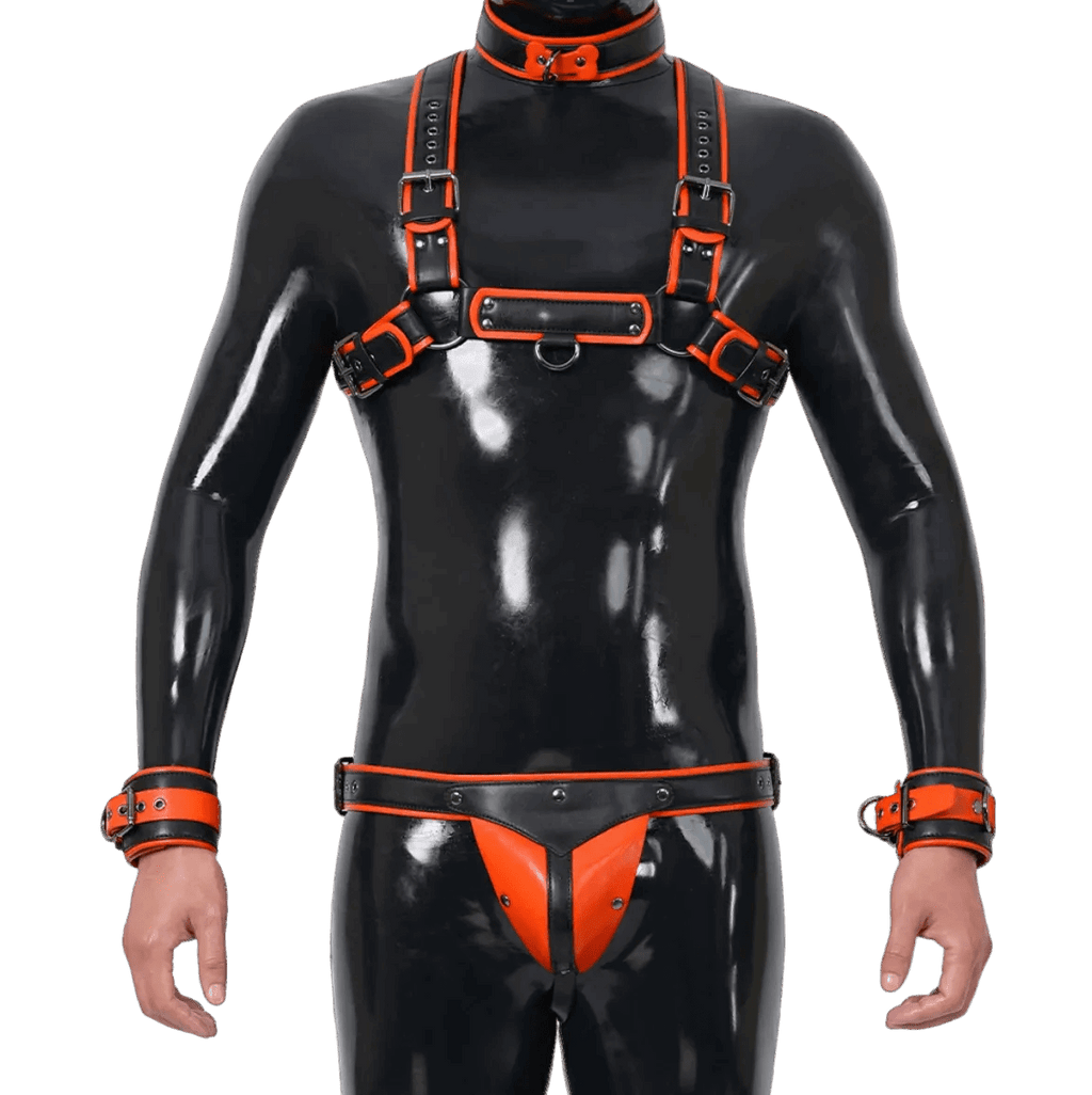 Furrjoi Harness, Cuff, Collar, Lead Underwear Bundle Orange