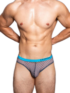 3 Pack Men's Low-Waist Sexy Big Mesh Breathable Transparent Sports Briefs