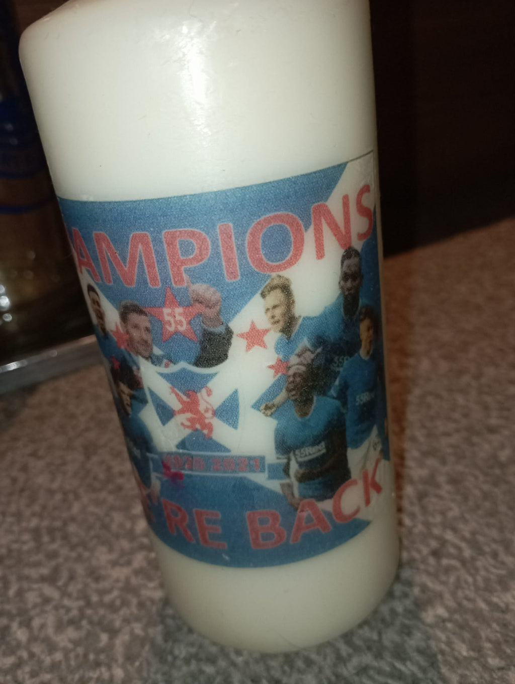 RANGERS FC CHAMPIONS CANDLE