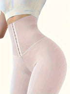 High-Waist Tummy Control Leggings - Butt Lifting Skinny Jeans for Women | Double-Breasted Button Closure