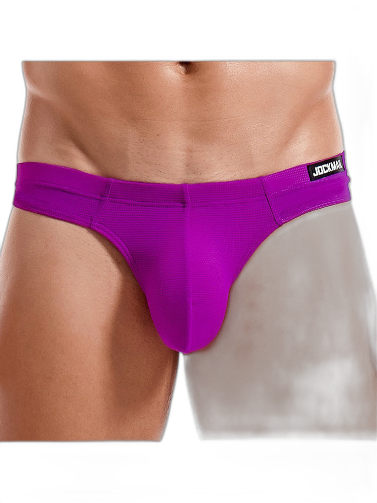 Men's Simple Breathable Mesh Pouch Thong & Strings