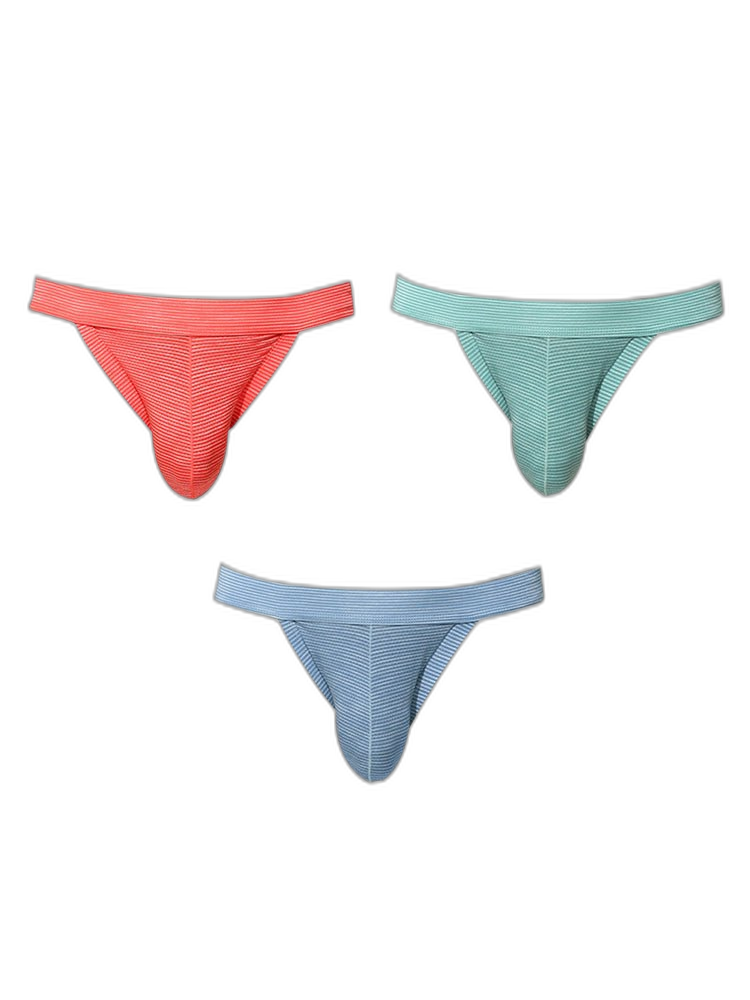 3 Pack Men's Breathable Mesh Odor-Resistant Solid Color Sexy Briefs