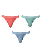 3 Pack Men's Breathable Mesh Odor-Resistant Solid Color Sexy Briefs