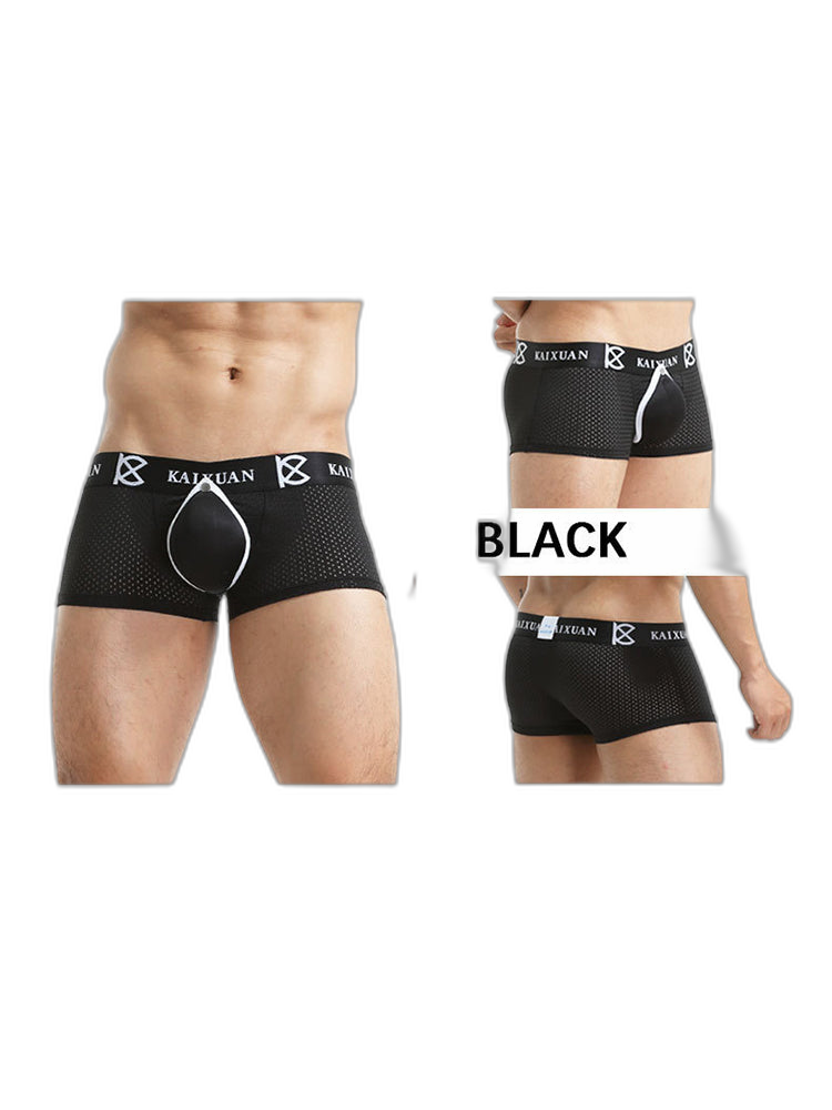 2-pack Men's Sexy Detachable Curled Cup Snap Hip Boxer Briefs