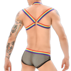 Gay Pride Mesh Harness + Underwear Outfit