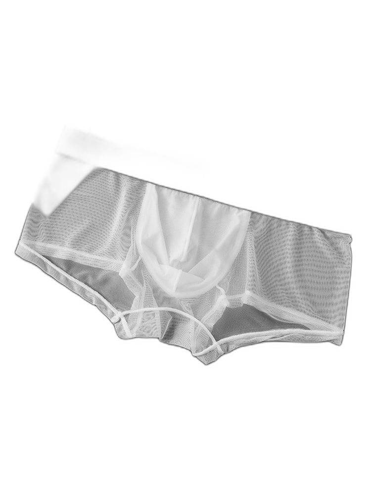 2-Pack Men's Breathable Mesh Ice Silk U-convex Low Waist Boxer Briefs