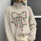 High-neck Christmas Lapel Totem Long-sleeve Sweater
