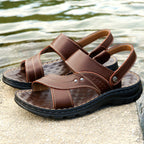 Men Sandals Summer Beach Shoes Adjustable Back Strap Design Slippers Slides