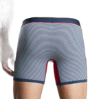 Men's Fly Front with Pouch Striped Cotton Boxer Briefs