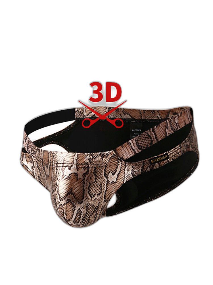 2-pack Men's Snake Print Hollow Briefs