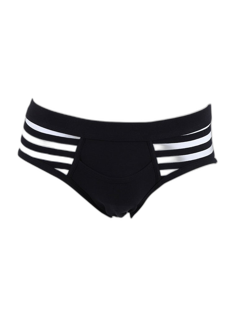 3 Pack Men's Mid-Rise Cotton Striped Briefs