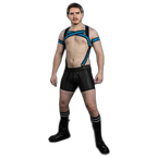 Mr.S Leather X-Factor Bold Color Body Harness | Aqua