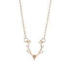 Christmas Small Antlers Deer Head Elk Necklace