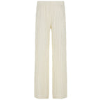 Resort-style Textured Hollow-out Loose-fitting Solid-color Casual Pants