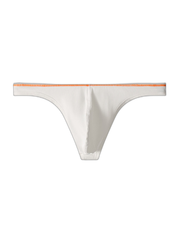 4 Pack Men's Low-Rise Solid Thongs with Reinforced Edging