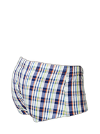 Mens Plaid Front Pouch Boxer Shorts