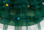 Girls' Enchanting Princess Dress with Flutter Sleeves - Perfect for Christmas & Parties, Knee-Length Tulle Tutu, 35% Cotton Blend