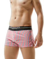 Mens 100% Cotton Striped Loose Home Boxer Shorts