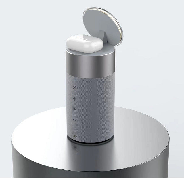 3-in-1 Wireless Charging Station with Bluetooth Speaker & LED Lamp | iPhone AirPods Charger