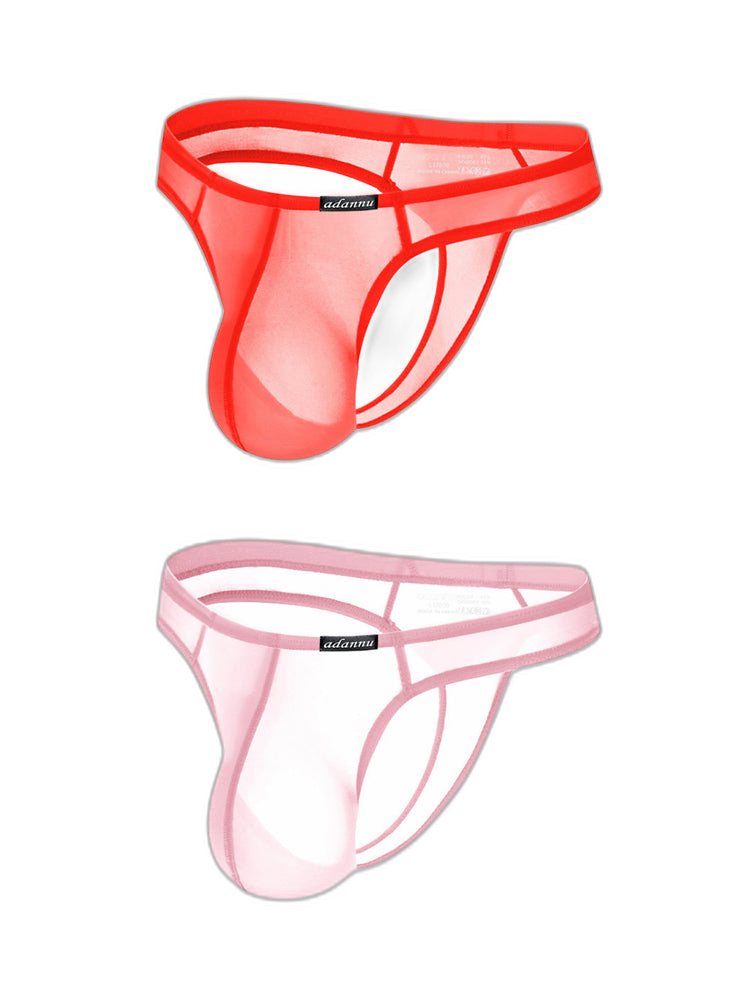 2 Pack Men's Sexy Semi-Transparent Thong