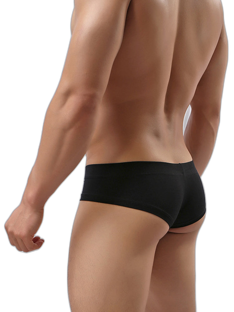 3 Pack Men's Cotton Solid U-Shaped Pouch Briefs