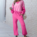 Women's Long-sleeve Top And Pants Sports Set