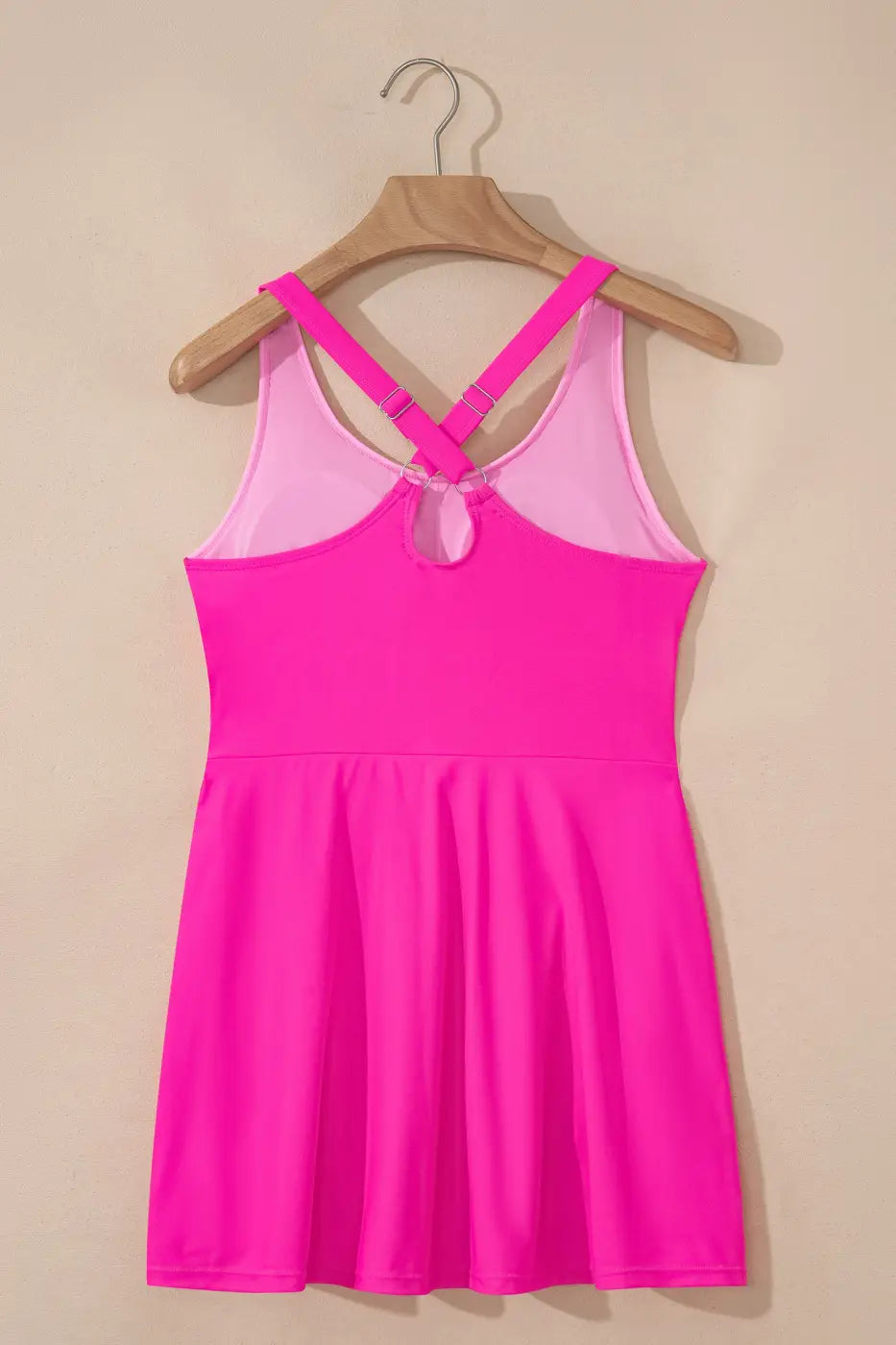 Swim Dress With Shorts | Pink One Piece Swimsuit Built In