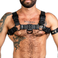 ruff GEAR RAW Leather Bulldog Harness Black